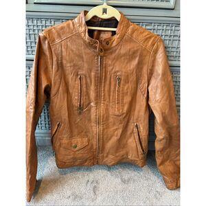 ⭐️ BANANA REPUBLIC Vintage Cognac Leather Jacket, Med $465